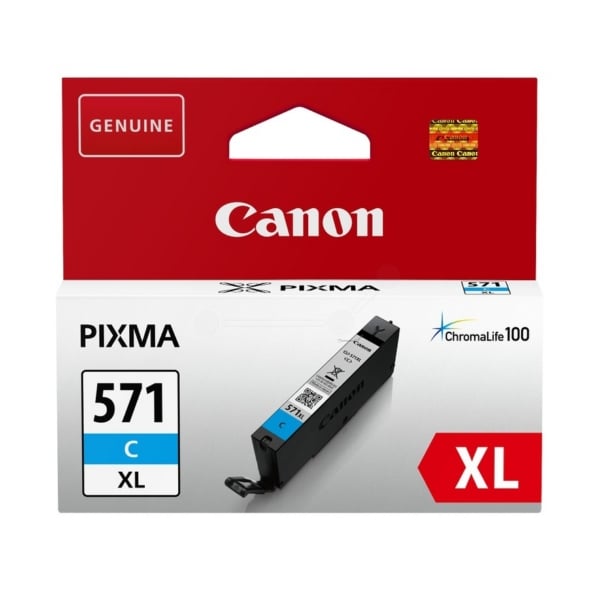 Canon Original CLI-571CXL High Capacity Cyan Ink Cartridge (0332C001)
