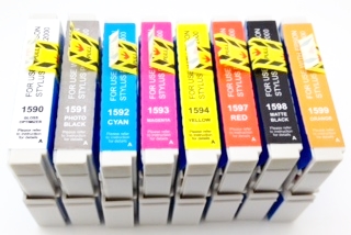 Epson Compatible R2000 Set Of 8 Ink Cartridges (Gloss Optimizer/Photo Black/Cyan/Magenta/Yellow/Red/Matt Black/Orange)