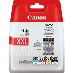 Canon Original CLI-581XXL 4 Colour Extra High Capacity Inkjet Cartridge Multipack (1998C005)