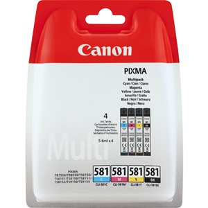 Original Canon CLI-581 4 Colour Inkjet Cartridge Multipack (2103C004)
