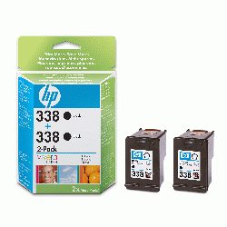 2 x HP Original 338 (CB331EE) Black Ink Cartridges
