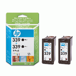 2 x HP Original 339 (C9504EE) Maximum Capacity Black Ink Cartridges
