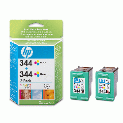 2 x HP Original 344 (C9505EE) Maximum Capacity Colour Ink Cartridges
