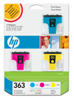 HP 363 Original Ink Cartridges 3 Pack OEM: CB333EE
