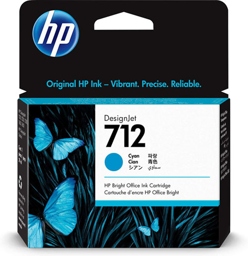 HP Original 712 Cyan Inkjet Cartridge 3ED67A