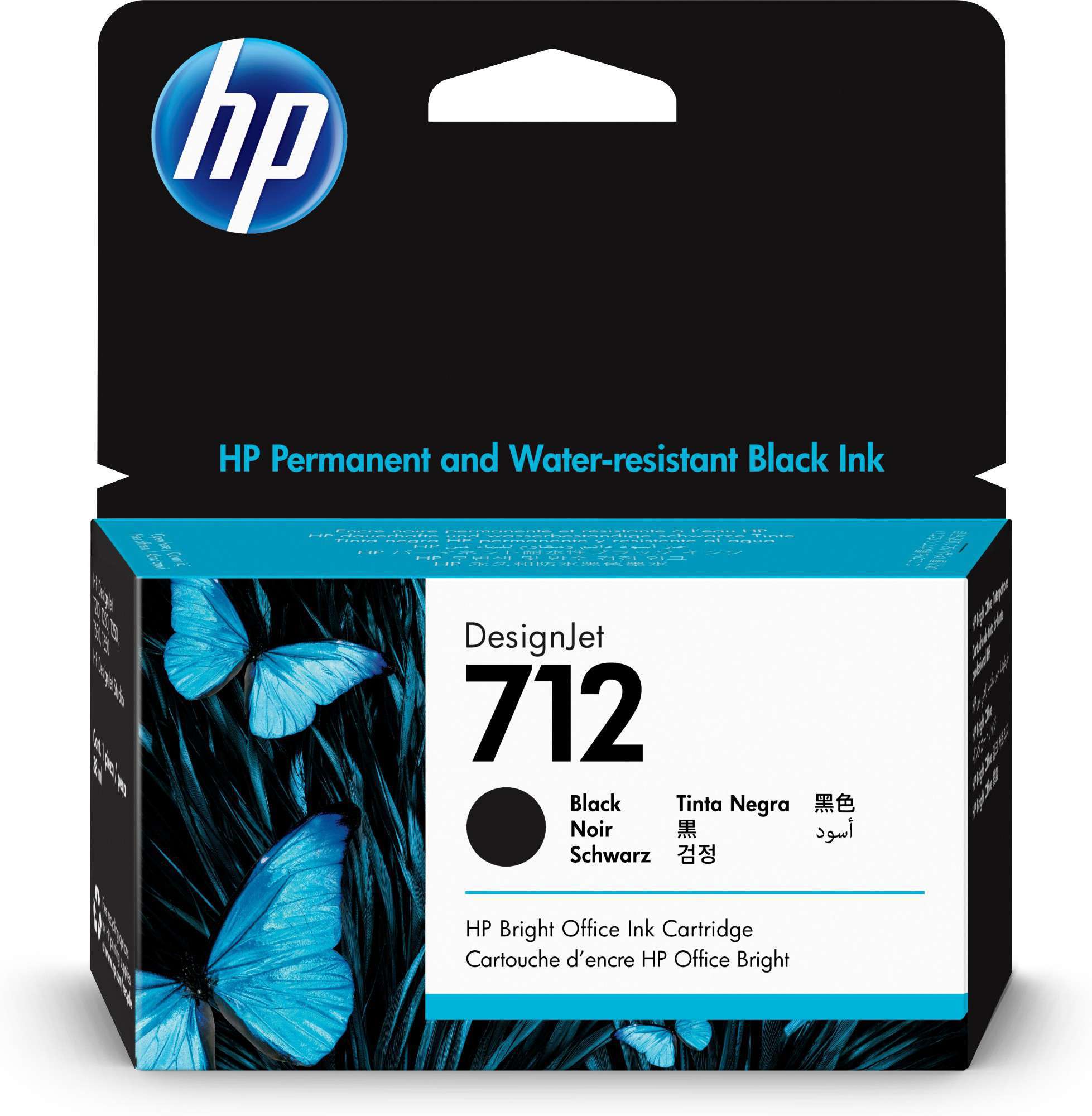 Original HP 712 Black Inkjet Cartridge 3ED70A