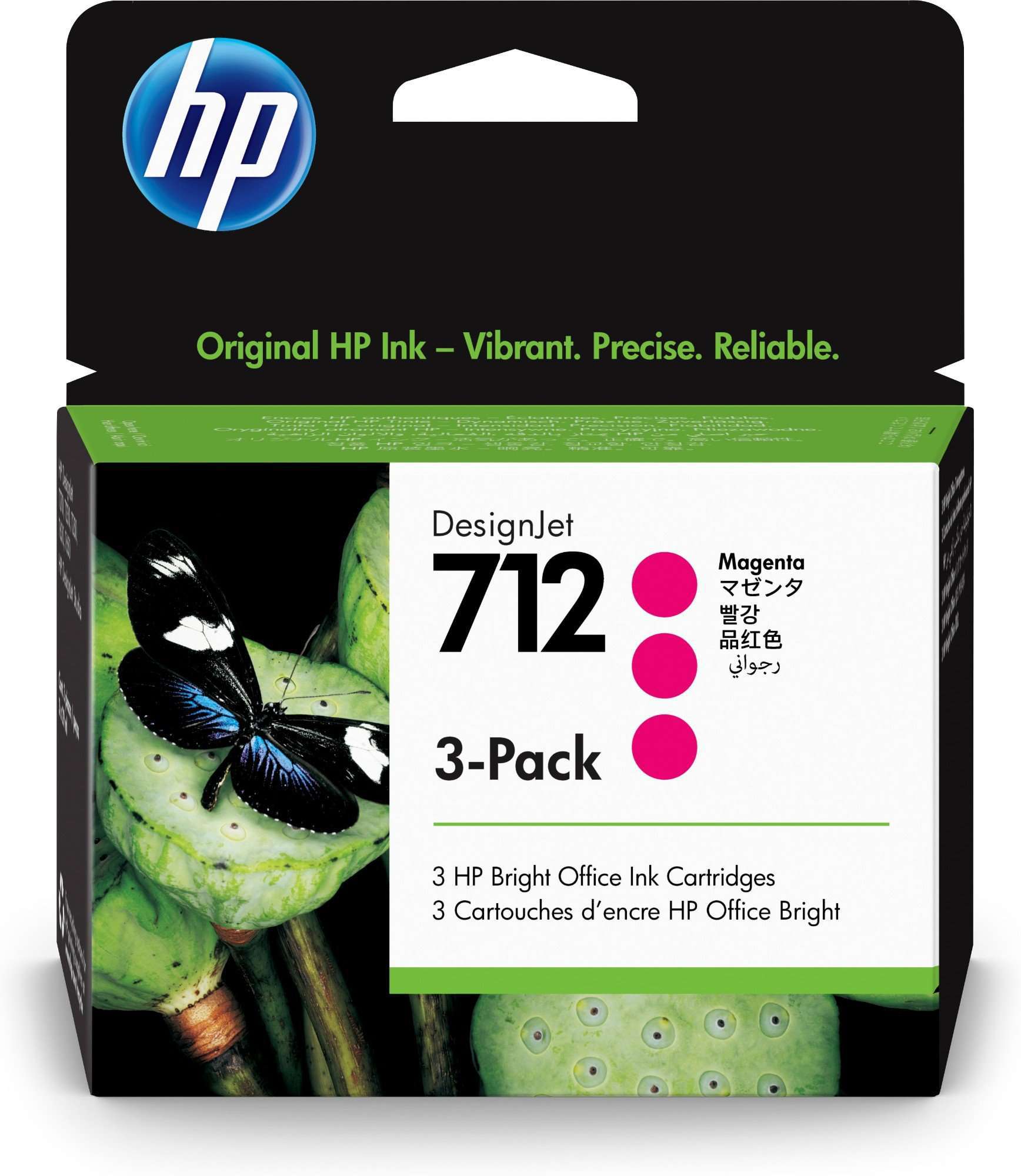 Original HP 712 Magenta Triple Pack Inkjet Cartridges 3ED78A