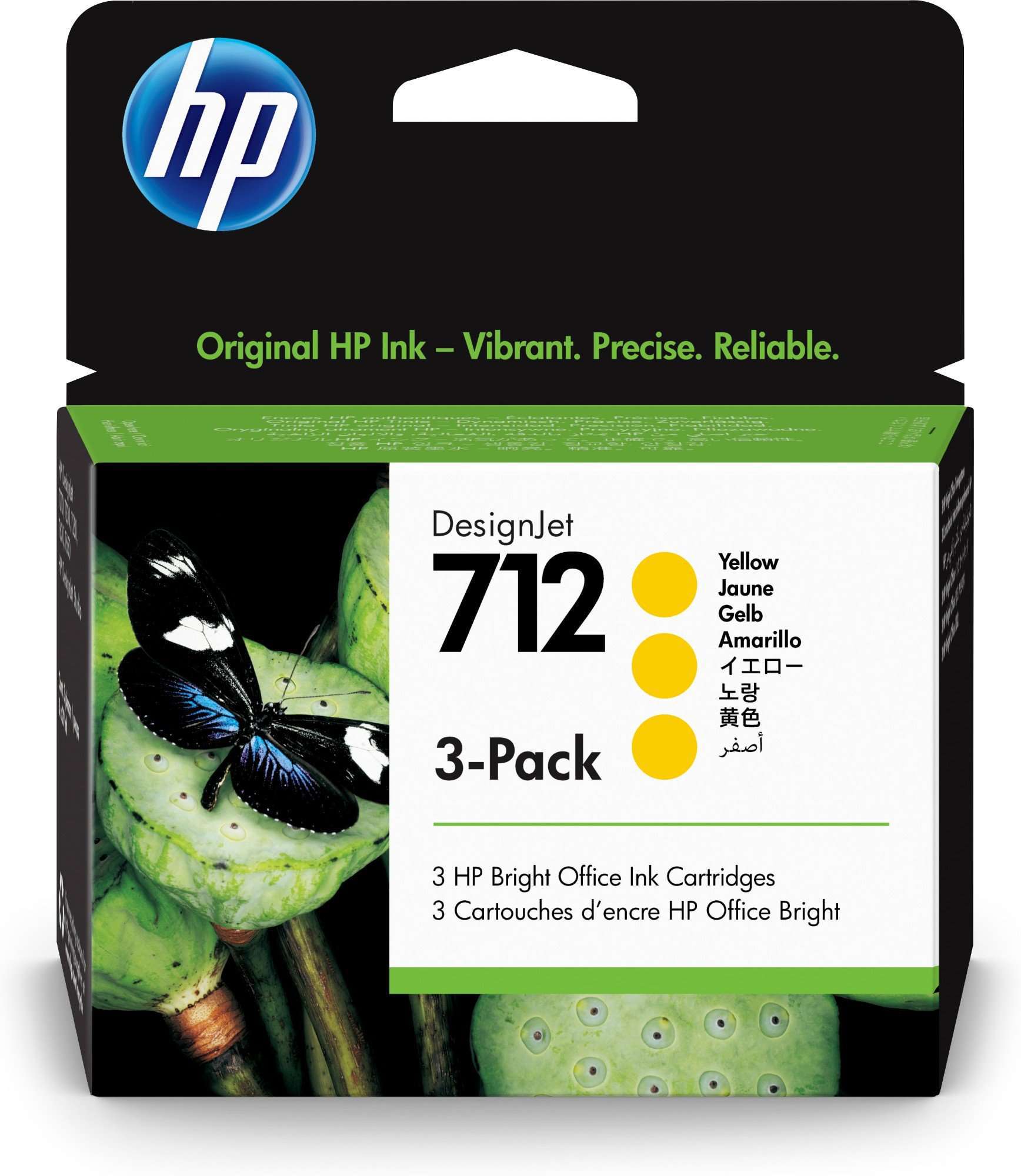 HP Original 712 Yellow Triple Pack Inkjet Cartridges 3ED79A