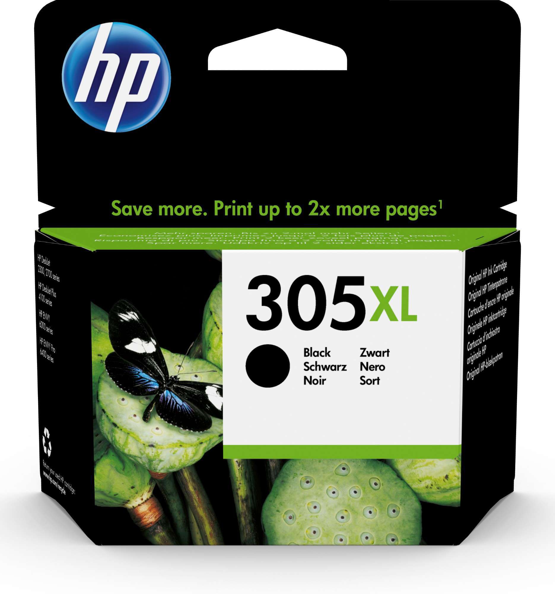 HP Original 305XL Black High Capacity Inkjet Cartridge 3YM62AE