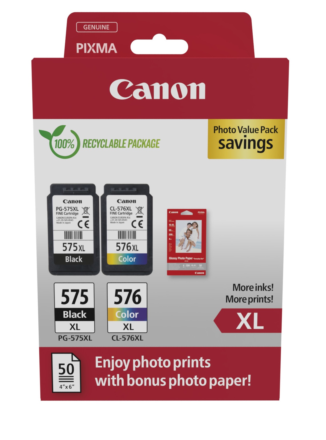 Original Canon PG-575XL & CL-576XL Black & Colour Twin Pack 5437C006