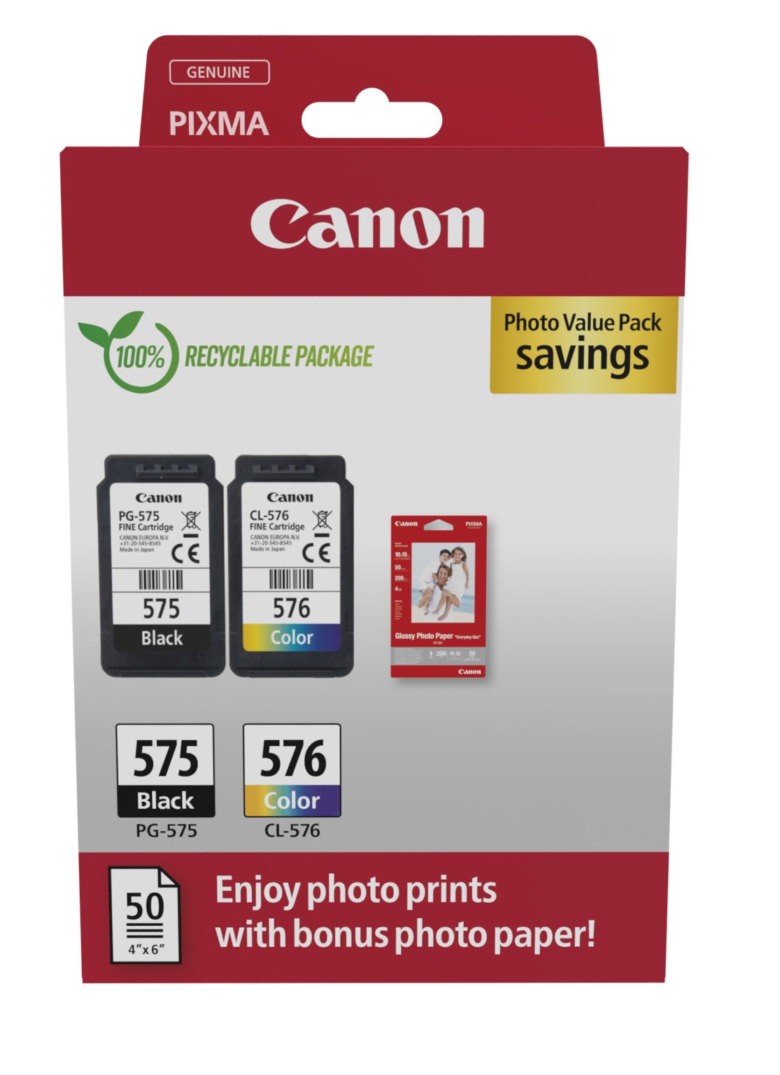Original Canon PG-575 & CL-576 Black & Colour Twin Pack 5438C004