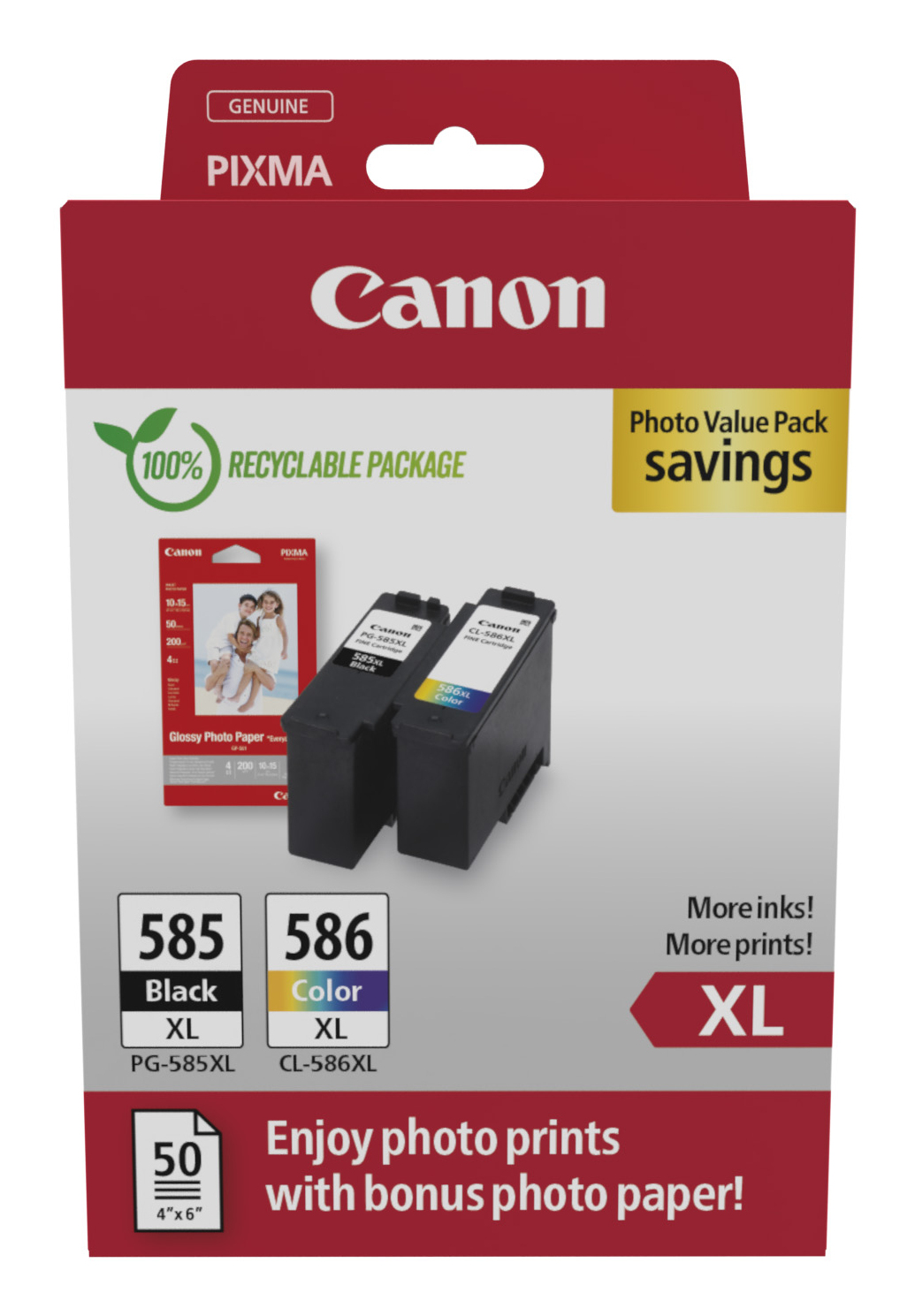 Original Canon PG-585XL & CL-586XL Black & Colour Twin Pack 6204C005