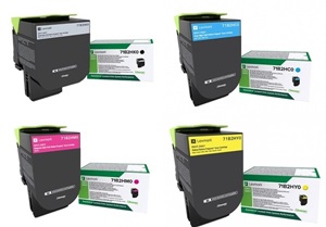 Original Lexmark 71B2H 4 Colour High Capacity Toner Cartridge Multipack (Black/Cyan/Magenta/Yellow)