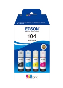 Original Epson 104-PACK Four Colour Multipack Ink Bottle C13T00P640