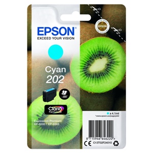 Original Epson 202 Cyan Inkjet Cartridge (C13T02F24010)
