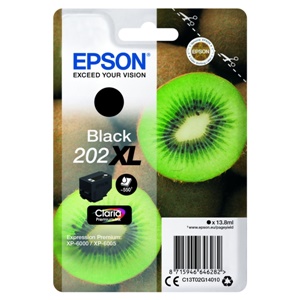 Original Epson 202XL Black High Capacity Inkjet Cartridge (C13T02G14010)