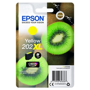 Epson Original 202XL Yellow High Capacity Inkjet Cartridge (C13T02H44010)