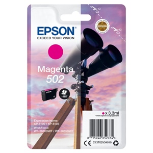 Original Epson 502 Magenta Inkjet Cartridge (C13T02V34010)