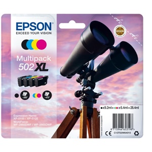 Original Epson 502XL Four Colour High Capacity Inkjet Cartridge Multipack (C13T02W64010)