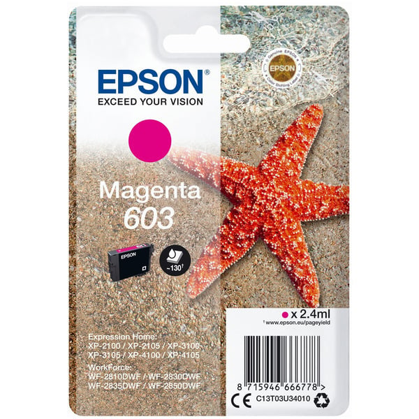 Epson Original 603 Magenta Ink Cartridge (C13T03U34010)