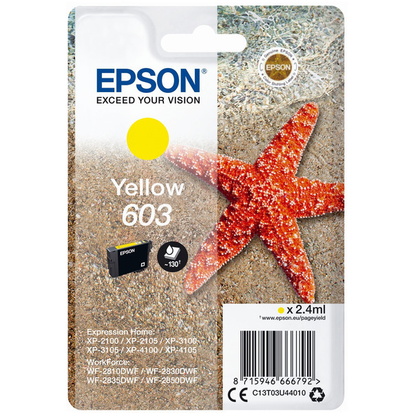 Epson Original 603 Yellow Ink Cartridge (C13T03U44010)