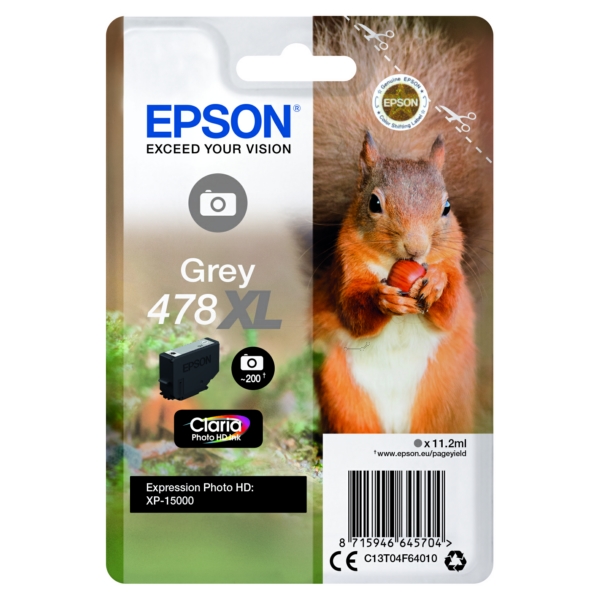 Epson Original 478XL Grey High Capacity Inkjet Cartridge (C13T04F64010)