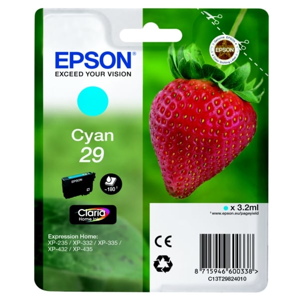 Epson Original 29 Cyan Ink Cartridge (T2982)


