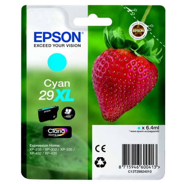 Epson Original 29XL Cyan High Capacity Ink Cartridge (T2992)


