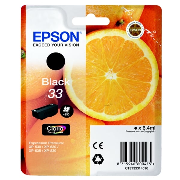 Epson Original 33 Black Ink Cartridge (T3331)