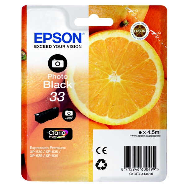 Epson Original 33 Photo Black Ink Cartridge (T3341)
