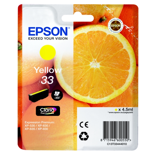 Epson Original 33 Yellow Ink Cartridge (T3344)
