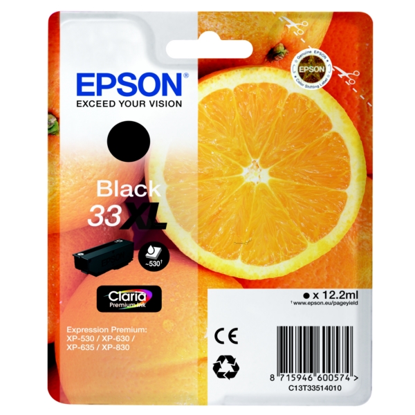Epson Original 33XL Black High Capacity Ink Cartridge (T3351)
