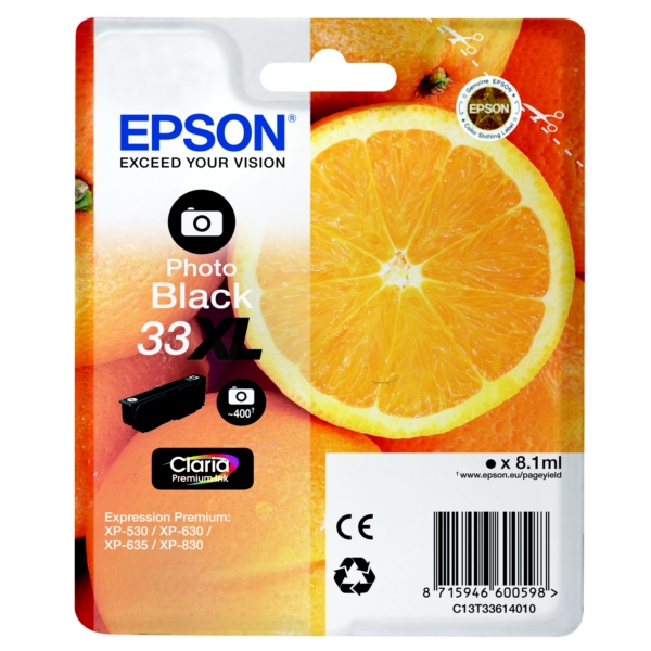 Epson Original 33XL Photo Black High Capacity Ink Cartridge (T3361)

