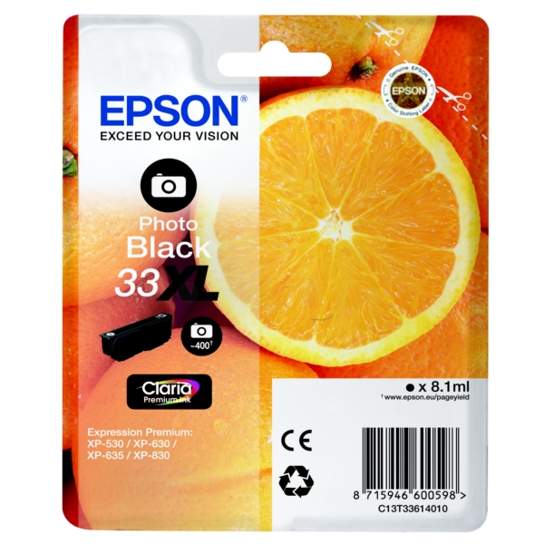 Epson Original 33XL Photo Black High Capacity Ink Cartridge (T3361)