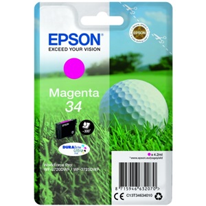 Epson Original 34 Magenta Inkjet Cartridge (C13T34634010)