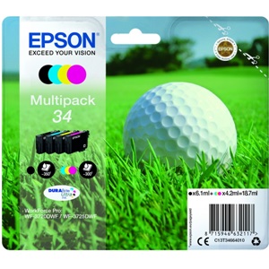 Original Epson 34 Colour Inkjet 4 Cartridge Multipack (C13T34664010)