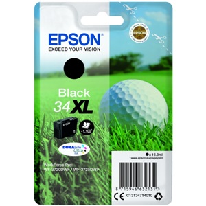 Epson Original 34XL Black High Capacity Inkjet Cartridge (C13T34714010)