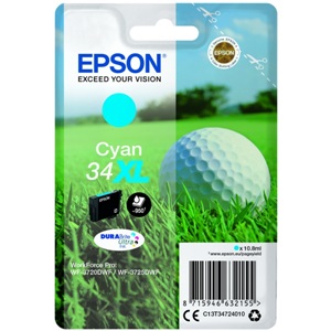 Original Epson 34XL Cyan High Capacity Inkjet Cartridge (C13T34724010)