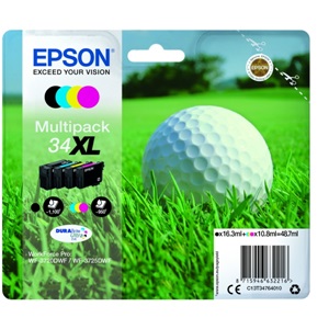 Original Epson 34XL High Capacity 4 Colour Inkjet Cartridge Multipack (C13T34764010)