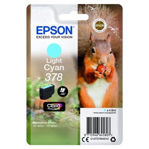 Original Epson 378 Light Cyan Inkjet Cartridge (C13T37854010)