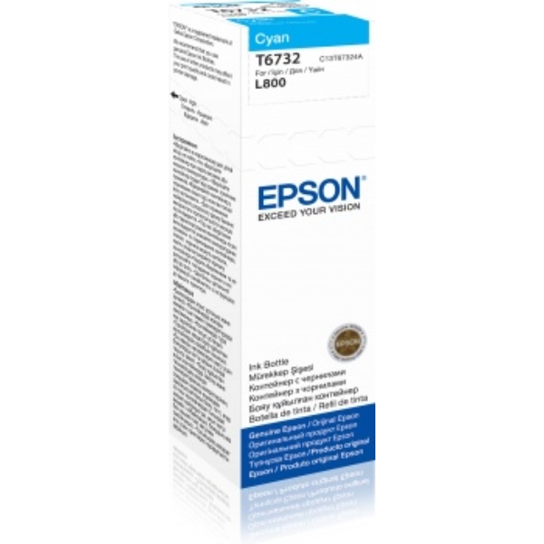 Original Epson T6732 Cyan Ink Bottle C13T67324A