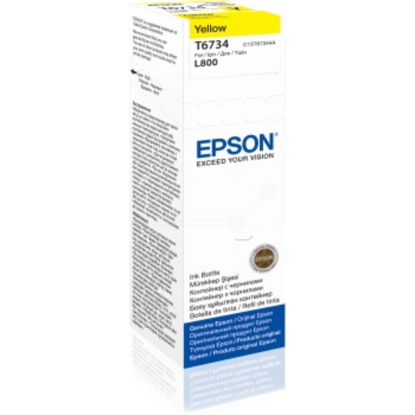 Original Epson T6734 Yellow Ink Bottle C13T67344A