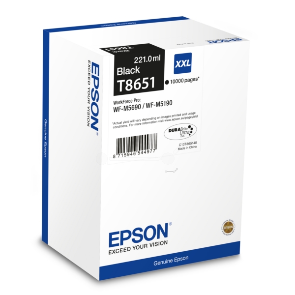 Epson Original High Capacity T8651 Black Ink Cartridge

