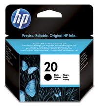 Original HP No.20 Black Ink Cartridge (C6614NE)