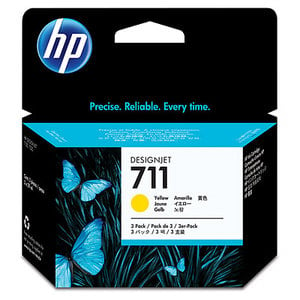 
	Original HP 711 Set Of 3 Yellow Ink Cartridges
