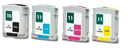 Compatible HP 10/11 Full Set Of 4 Ink Cartridges (Black/Cyan/Magenta/Yellow)