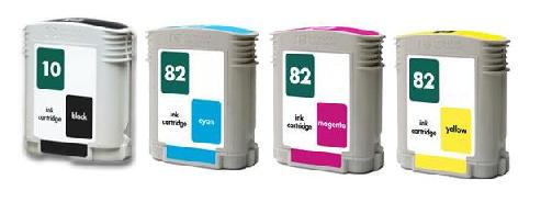 Compatible HP 10/82 Full Set of 4 Ink Cartridges (Black/Cyan/Magenta/Yellow)