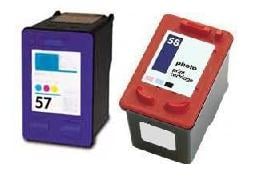 Remanufactured HP 58 (C6658AE) High Capacity Photo and HP 57 (C6657Ae) High Capacity Colour Ink Cartridges