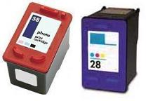 Remanufactured HP 28 (C8728AN) High Capacity Colour and HP 58 (C6658AE) High Capacity Photo Ink Cartridges