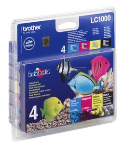 
	Original Brother LC1000 Ink Cartridge Quad Pack (Black,Cyan,Magenta,Yellow)
